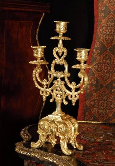 fig 4. ***** SOLD ***** Antique French Brass Clock Set